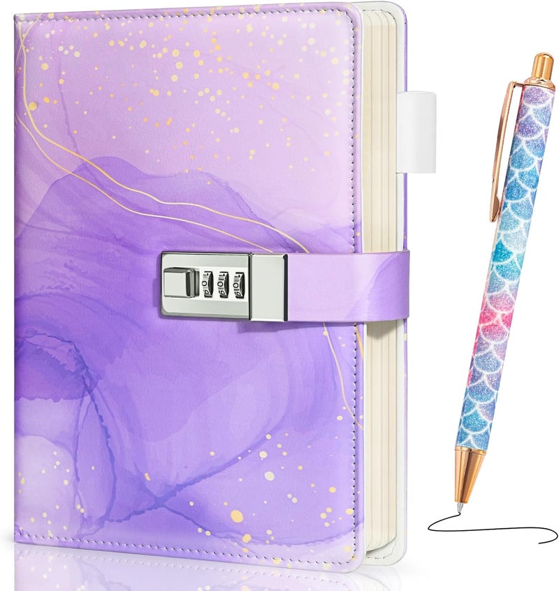Beadsky Diary with Lock for Girls Ages 8-12, A5 Journal with Lock 192 Pages Kids Locking Diary with Pen, Locked Notebook Birthday Gifts Cute Stuff for Teen Tween Girls 8 9 10 11 12 14 Year Old - Image 1